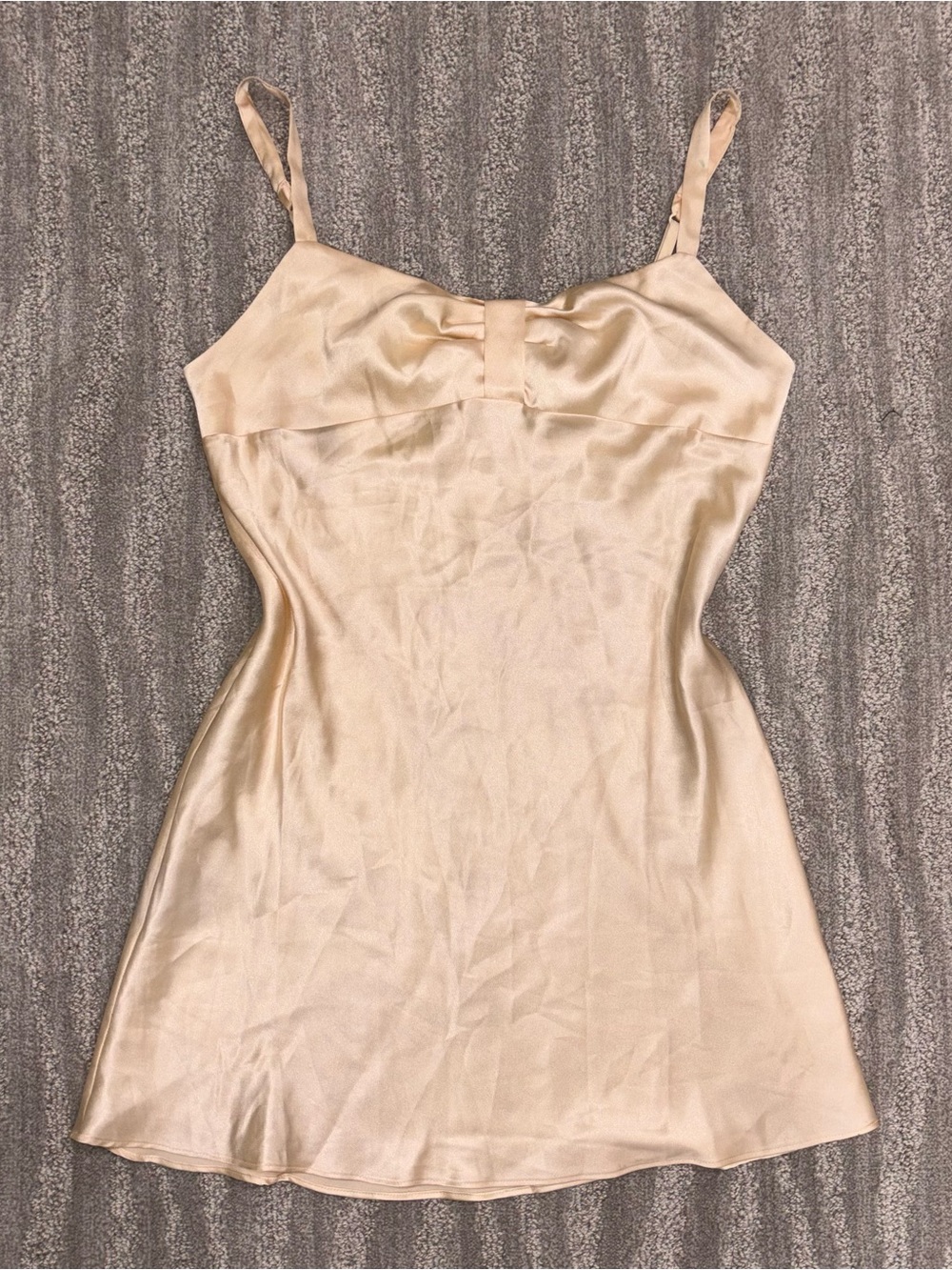 Victoria’s Secret Angels Champagne Satin Mini Slip Dress Babydoll Fairy Women S
